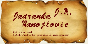 Jadranka Manojlović vizit kartica